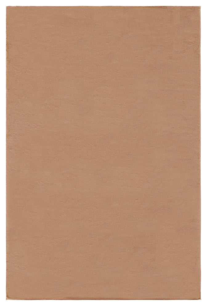 Safavieh Faux Rabbit Fur FRF976 Rug Machine-Washable, Brown, 6'x9'