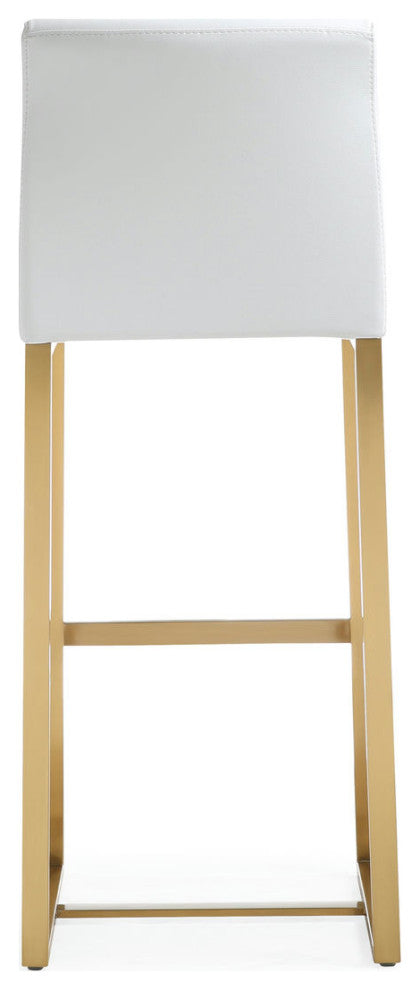 TOV Furniture Denmark White Gold Steel Barstool (Set of 2)