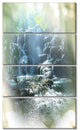 Fantastic Waterfall in Mexico Jungle, Landscape Canvas Art, 28"x48", 4 Panels