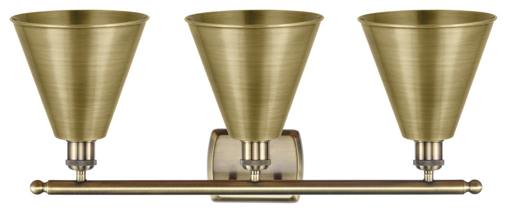 Ballston Cone Bath Vanity Light, Antique Brass, Antique Brass