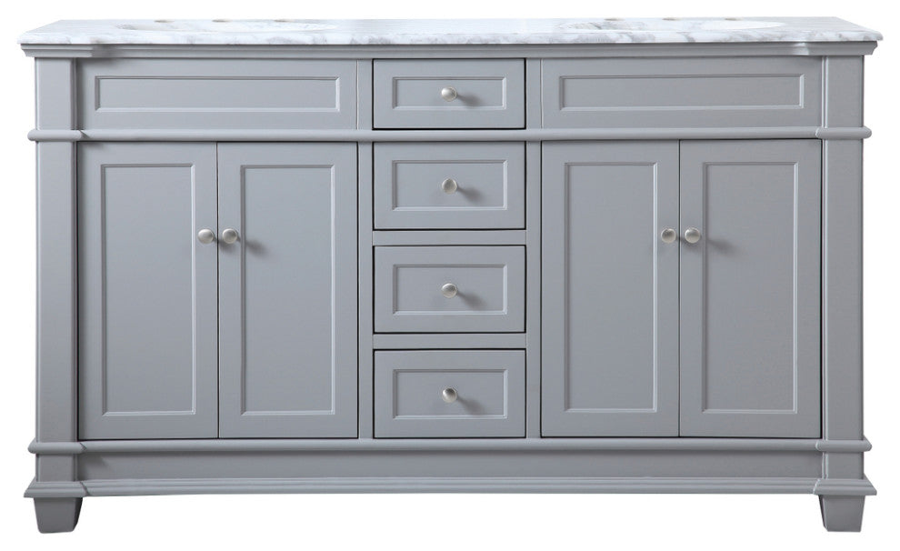 Home Living 60" Double Bathroom Vanity Set, Gray