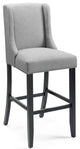 Baron Upholstered Fabric Bar Stool-Light Gray