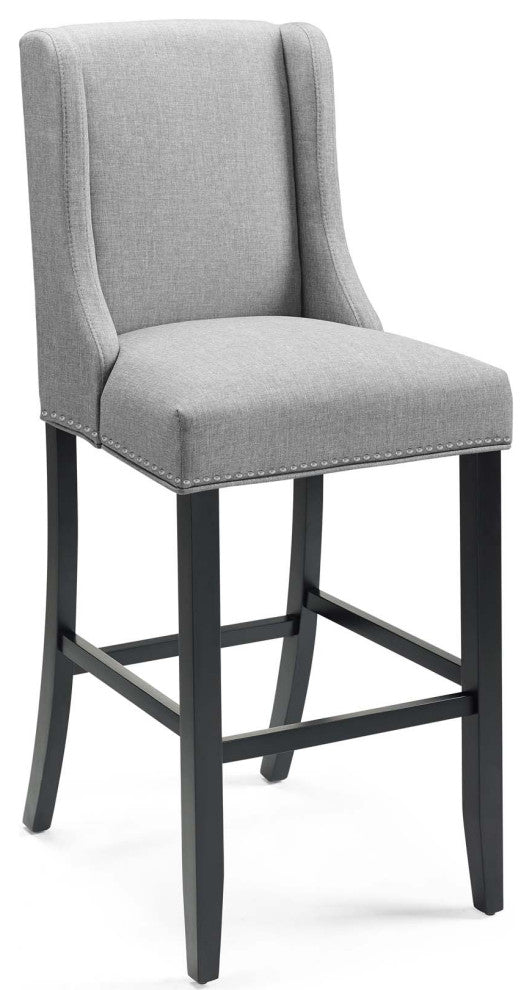 Baron Upholstered Fabric Bar Stool-Light Gray