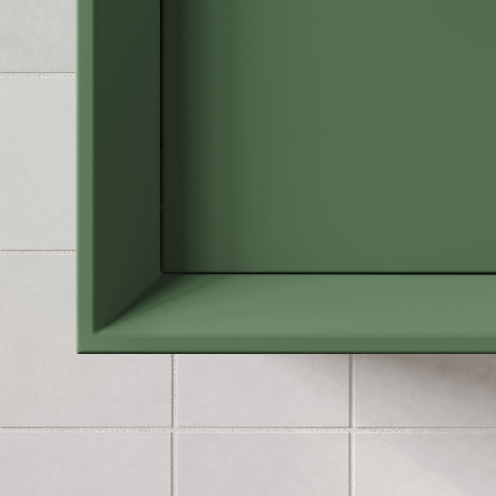 The Sala Bathroom Vanity, Green, 24", Single Sink, Wall Mount