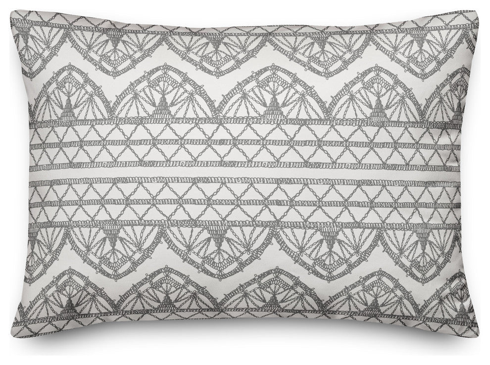 Boho Lace Pattern 14x20 Outdoor Throw Pillow