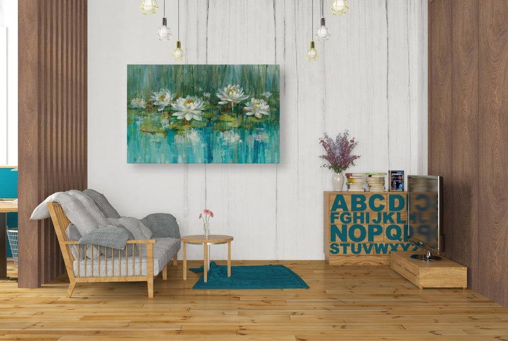 Epic Graffiti "Water Lily Pond" Giclee Canvas Wall Art, 26"x40"