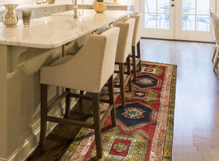 Fine Vintage Distressed Behice Burgundy/Charcoal Runner, 3'4 x 9'2
