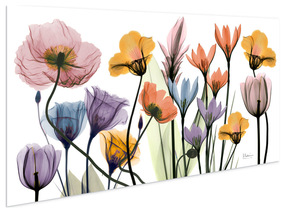 "Flowerscape Portrait" Frameless Floating Panel Graphic Wall Art, 24"x48"