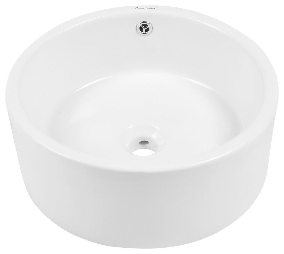 Monaco Round Vessel Sink, Glossy White