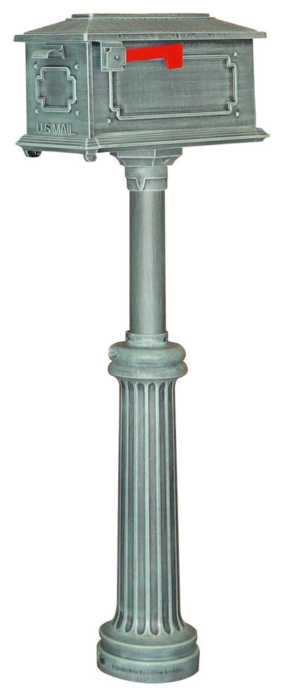 Kingston Curbside Mailbox with Bradford Surface Mount Mailbox Post