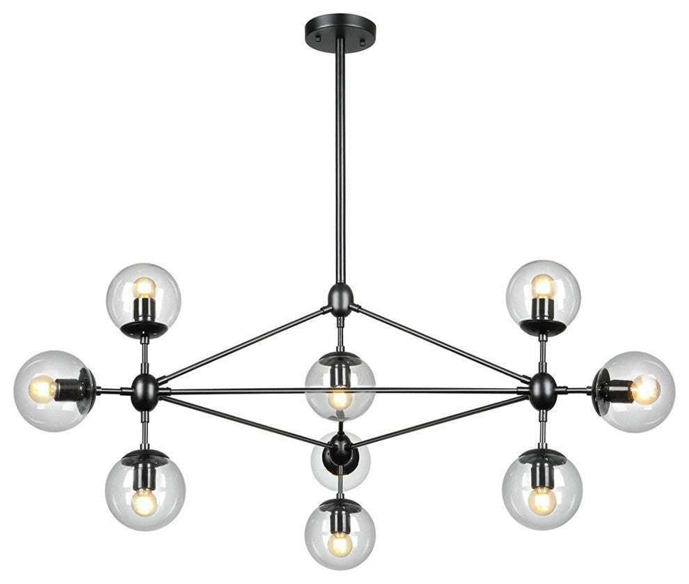 WAREHOUSE OF TIFFANY'S CY-DD-309-10 Enthen 13 in. 10-Light Indoor Black Finish