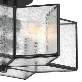 2 - Light 16.14'' Unique/Statement Star Semi Flush Mount, Black