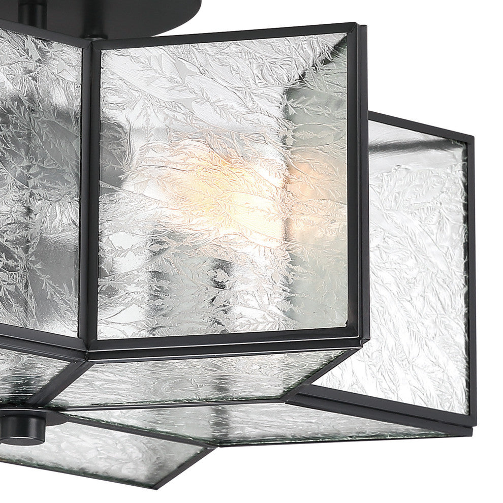 2 - Light 16.14'' Unique/Statement Star Semi Flush Mount, Black