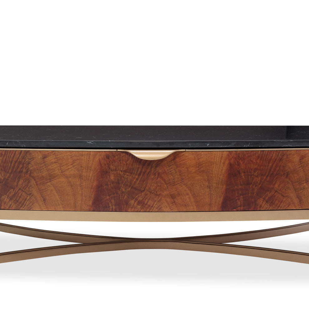 Malibu Crest Rectangular Cocktail Table - Crotch Mahogany