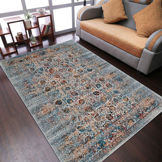 MACHINE MADE HEATSET POLYPROPYLENE AREA RUGS -Ivory Color,Oriental Design, [Rectangle] 6'7''x9'