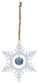 Metal Snowflake With Bell Ornament, Set of 12
