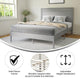 Kingston Solid Wood Platform Bed with Wooden Slats and Headboard, Gray, Queen
