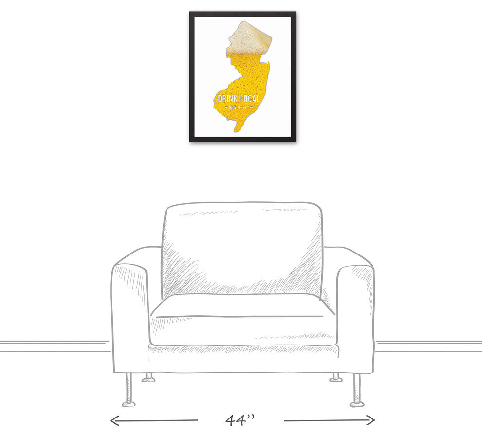 New Jersey Drink Local Beer Wall Art, Framed Canvas