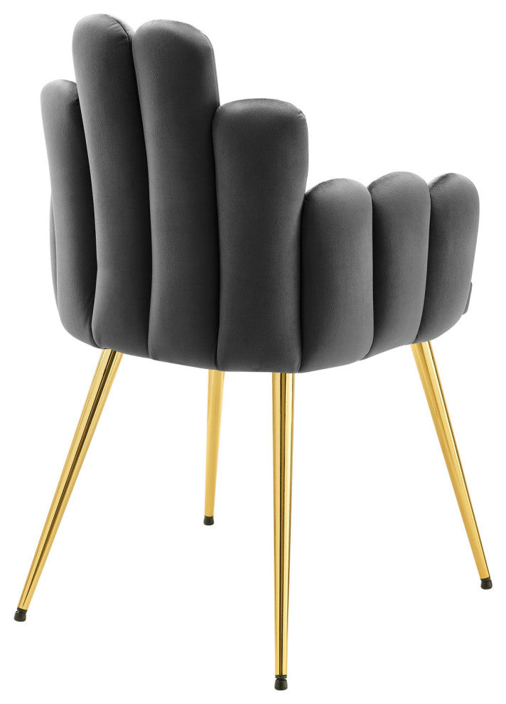 Viceroy Performance Velvet Dining Chair Set of 2, Gold Gray