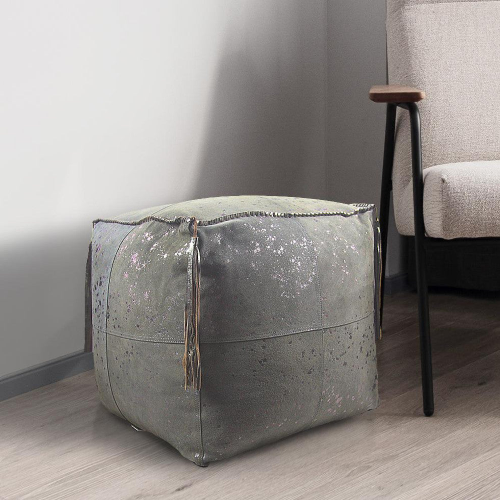 Metallic Dappled Pouf
