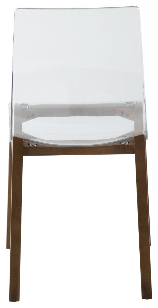 LeisureMod Marsden Modern Dining Side Chair With Beech Wood Legs, Walnut