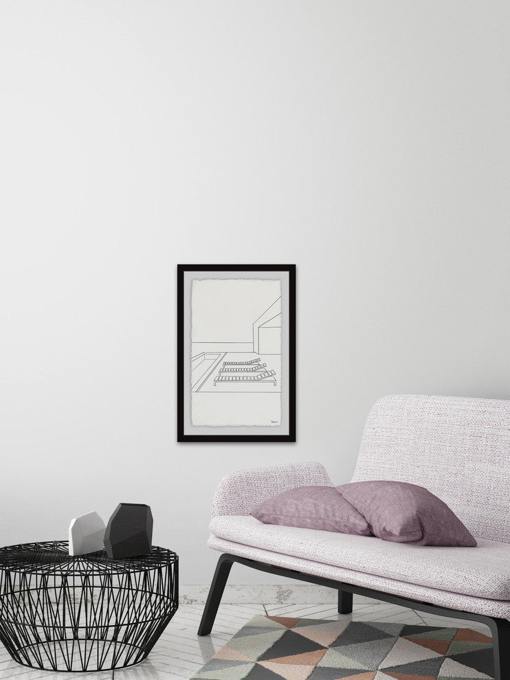 "Sun Chairs" Framed Painting Print, 30"x45"