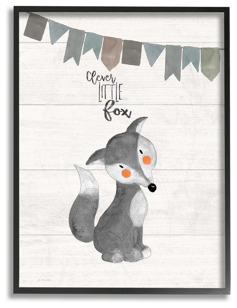 Stupell Ind. Clever Little Fox Framed Giclee Art, 16"x20"