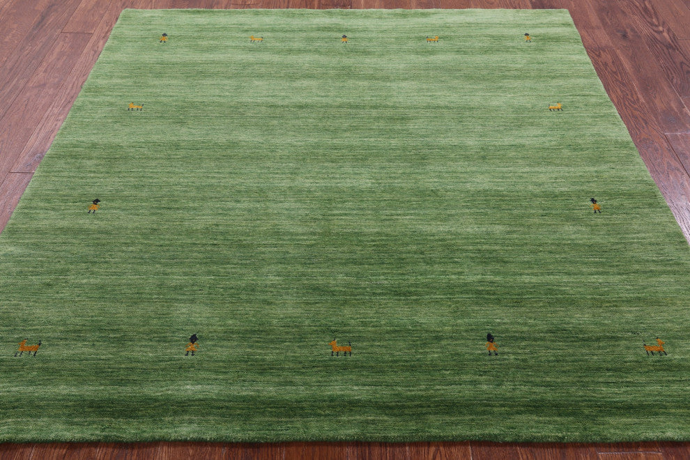6' Square Persian Gabbeh Handmade Wool Rug - Q15078