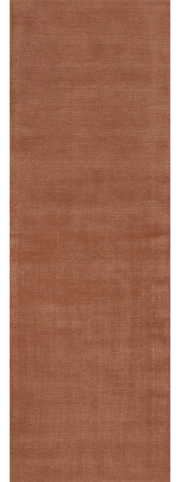 Arrel Speckled Wool-Blend Area Rug, Brick 2' 6" x 12'