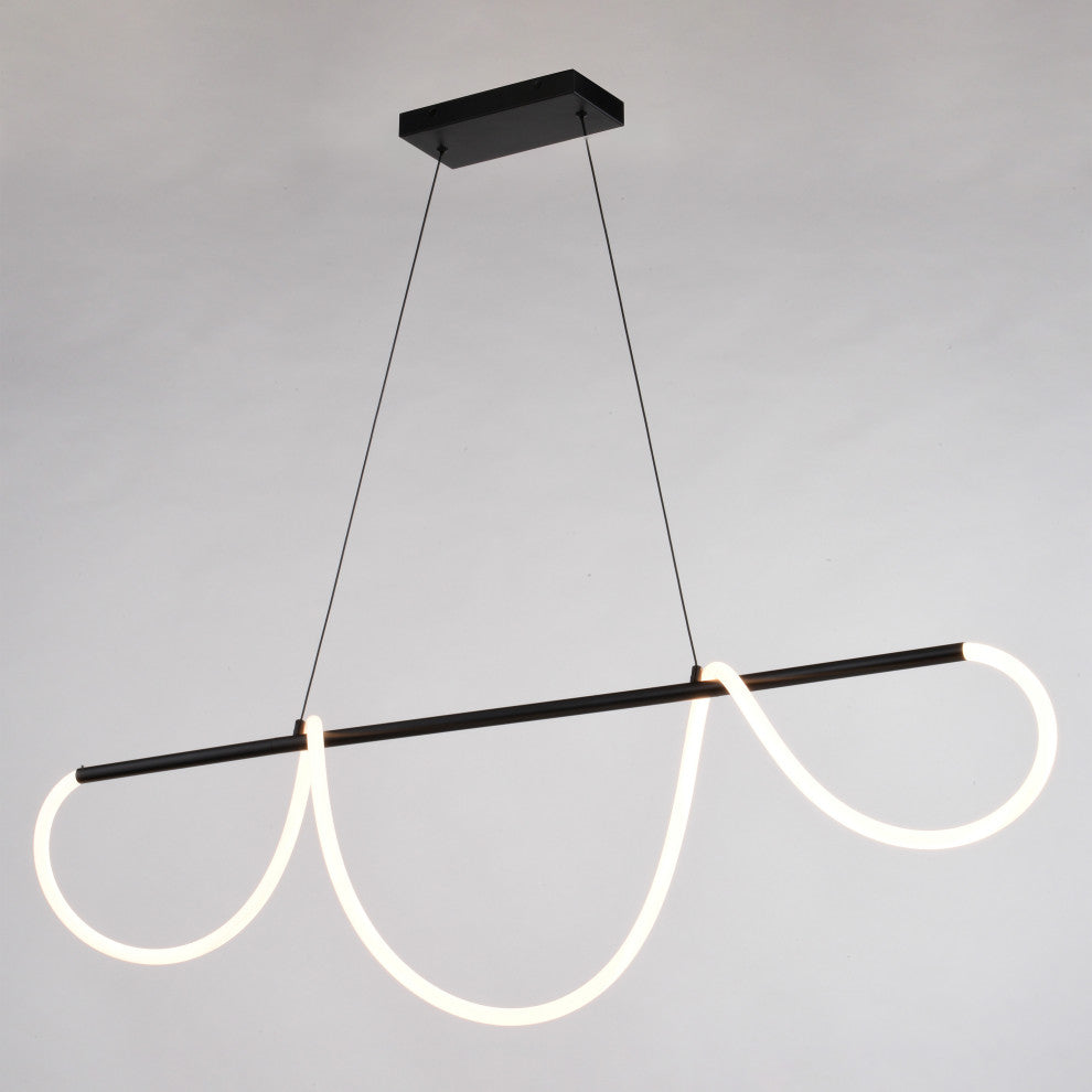 Bowman 1-Light LED Matte Black Linear Island Pendant