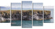 "Huge Rock in Coastline Panorama" Seashore Wall Art, 5 Panels, 60"x32"