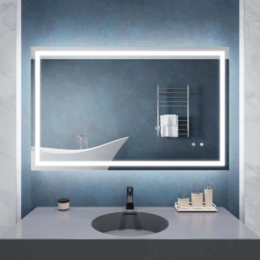 ANZZI 30" x 48" Frameless LED Front/Back Light Bathroom Mirror WithDefogger