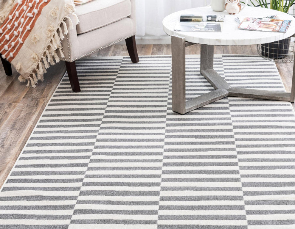 Rug Unique Loom Williamsburg Gray Rectangular 4' 0 x 6' 0