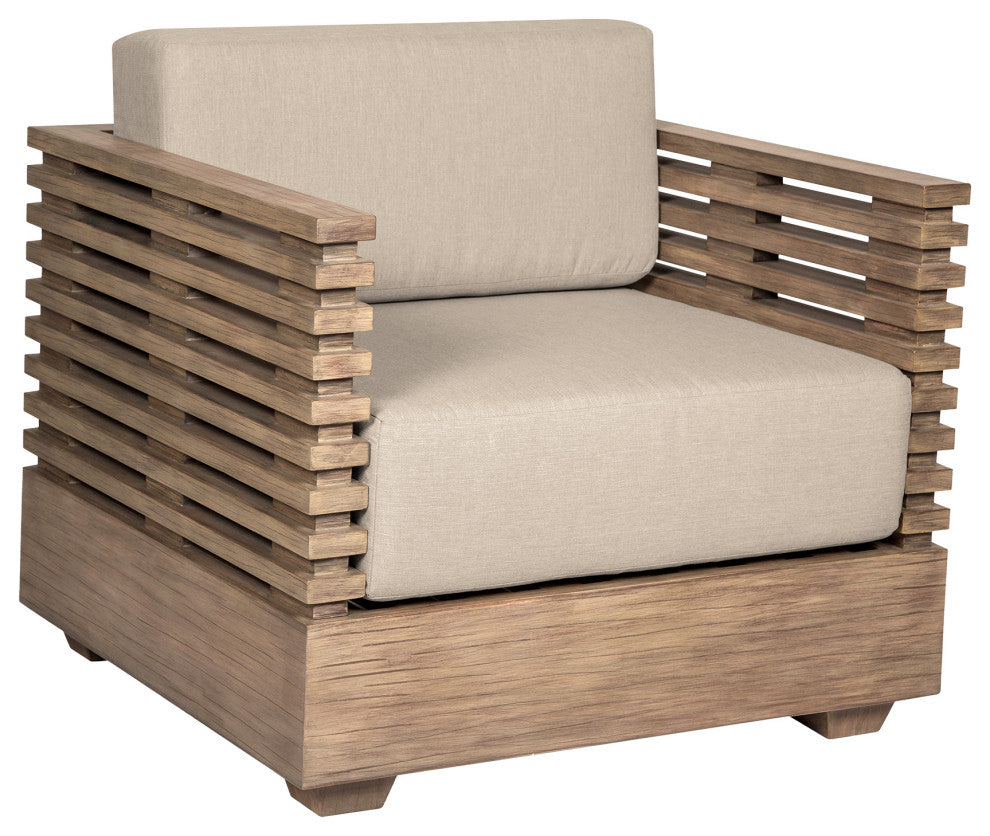 Vivid Outdoor Patio 4-Piece Conversation Set Taupe Olefin Cushions