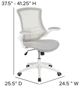 Mid-Back Mesh Swivel Ergonomic Task Office Chair, Light Gray/White
