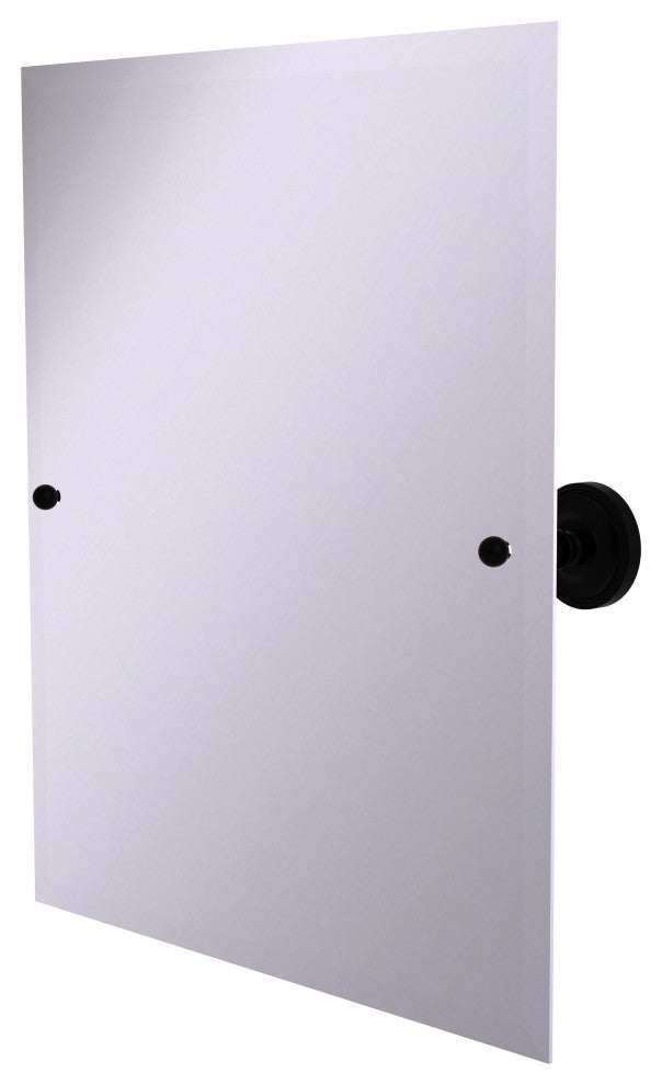 Frameless Rectangular Beveled Edge Tilt Mirror, Matte Black