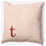 20" x 20" Modern Monogram Indoor/Outdoor Polyester Throw Pillow, Maple Red