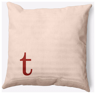 20" x 20" Modern Monogram Indoor/Outdoor Polyester Throw Pillow, Maple Red