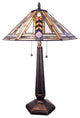 Pelmuth 17 in. 2-Light Indoor Brown and Green Finish Table Lamp