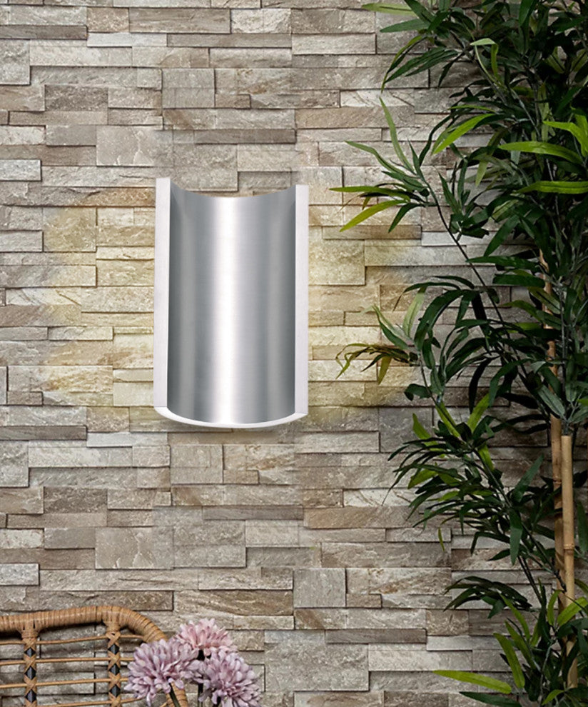 Alumilux Diverge 5"H 2-Light LED Outdoor Wall Sconce Solid Satin Aluminum by ET2