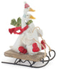 Sledding Holiday Goose Figurine, Set of 4