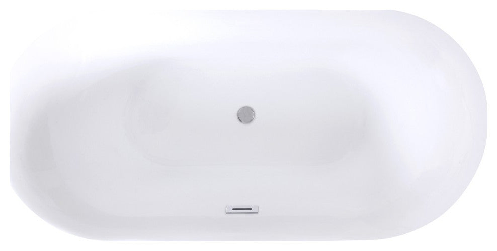 ARIEL 67" Acrylic Freestanding Bathtub Polished Chrome and Overflow Drain