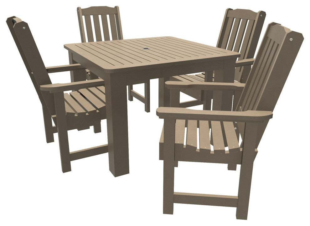 Springville 5-Piece Square Dining Set, Weathered Acorn, Woodland Brown