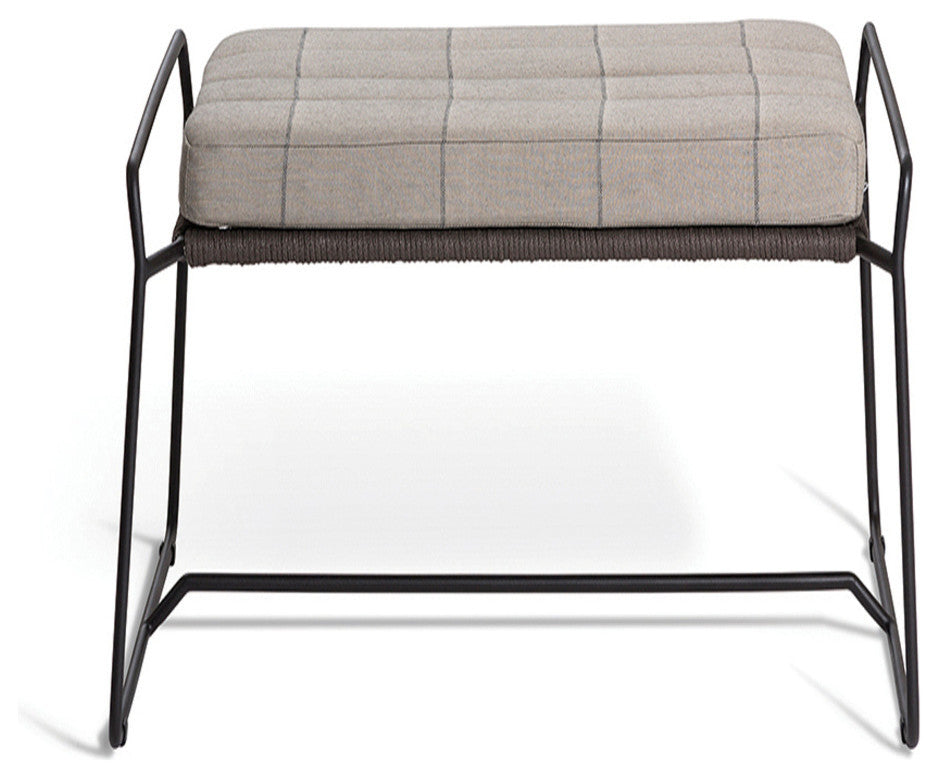 OASIQ SANDUR Foot Stool, Rope: Clay, Cushions: Brick, Frame: Stainless Steel