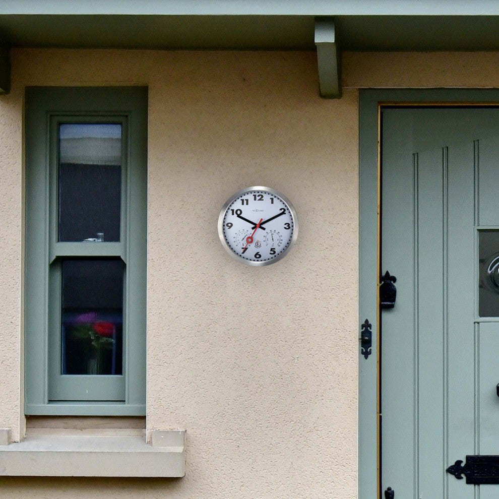 Clematis, 14- Inch Outdoor Weather Station Wall Clock
