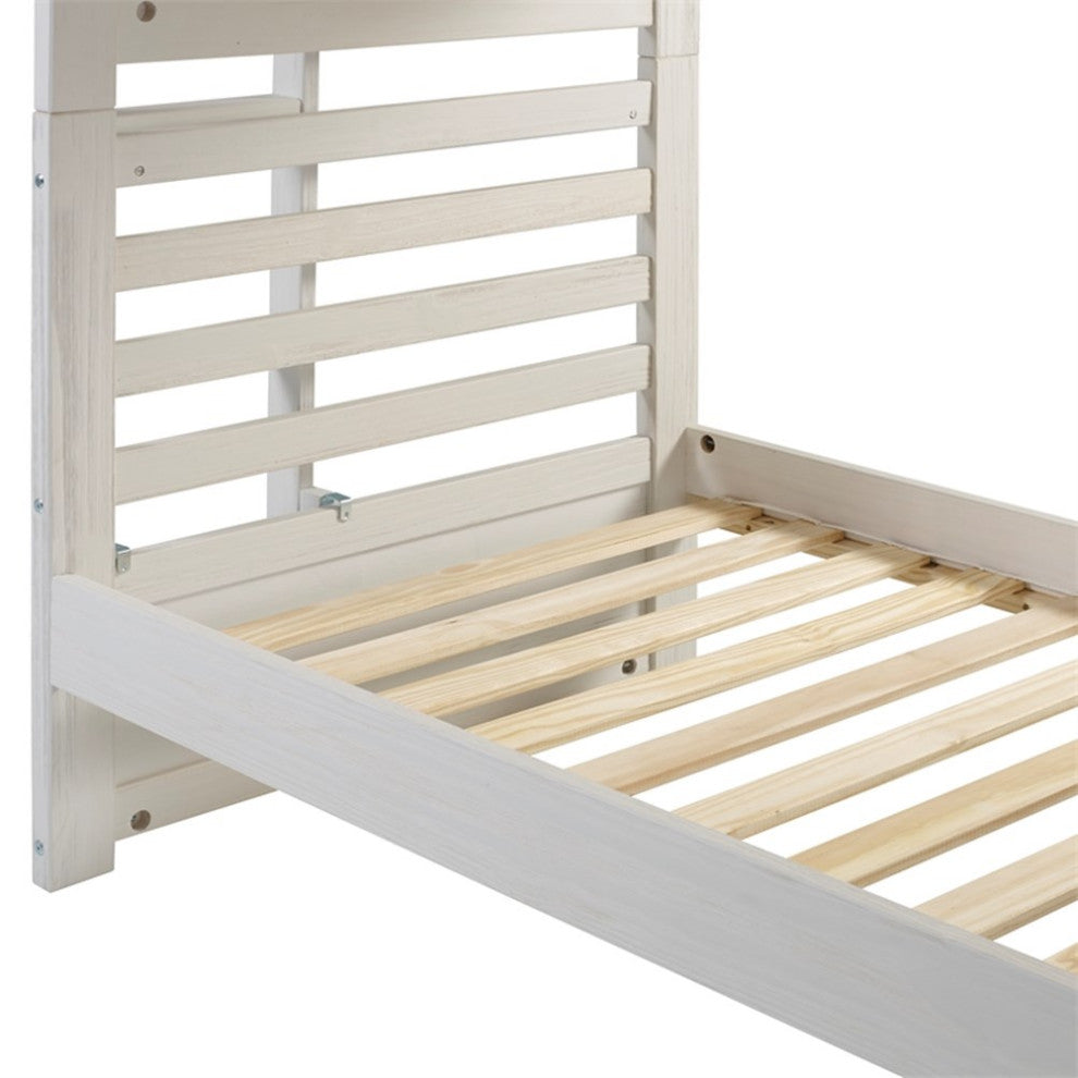 My Bed Now Everest Twin-over-Twin 2-Drawer Wood Bunk Bed with Ladder in White
