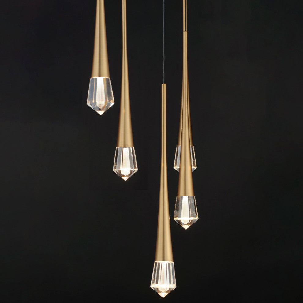 ET2 E24225-122 Pierce 13"W LED Crystal Multi Light Pendant - Black