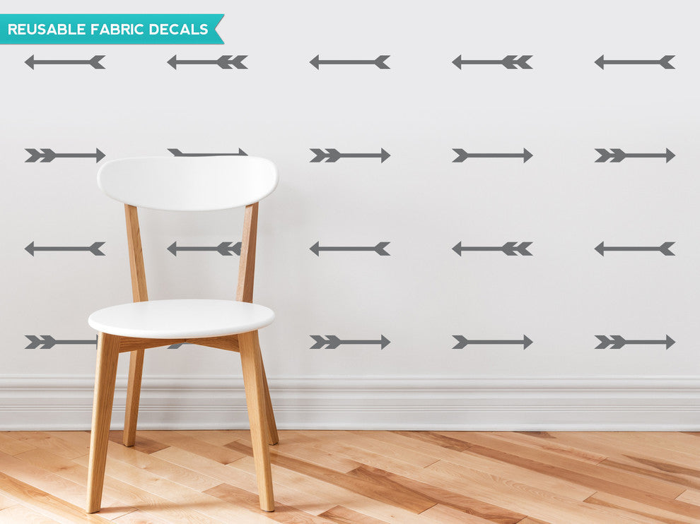 Arrows Fabric Wall Decals, Set of 24, Charcoal