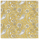 "Color my World Nordic Woodcut Pattern Gold" Print by Daphne Brissonnet, 38"x38"