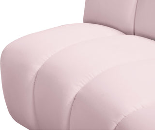 Infinity Channel Tufted Velvet Modular Chair, Pink, 5 Piece